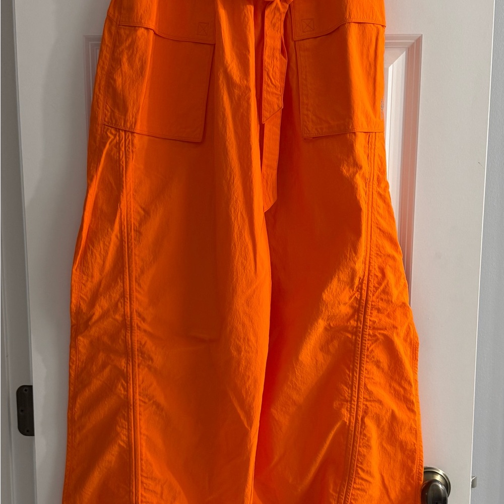 Free People Wide Leg Pants in Bright Orange